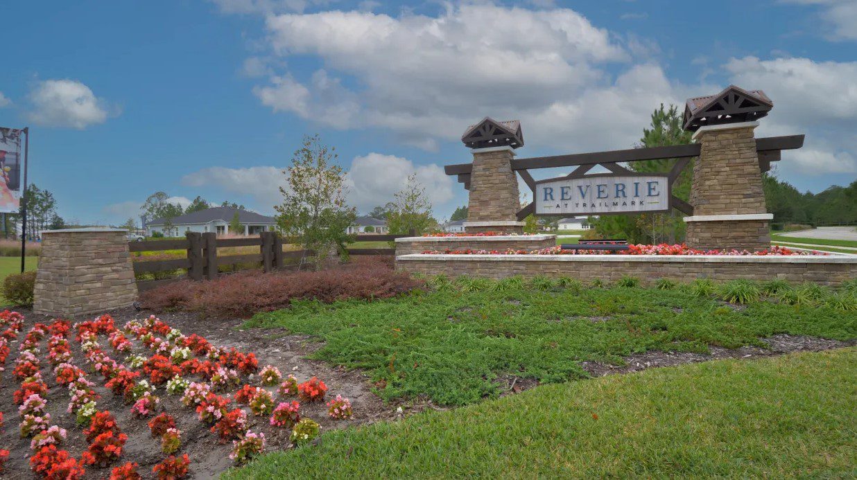 Reverie at Trailmark neighborhood entrance sign in St. Johns County, Florida